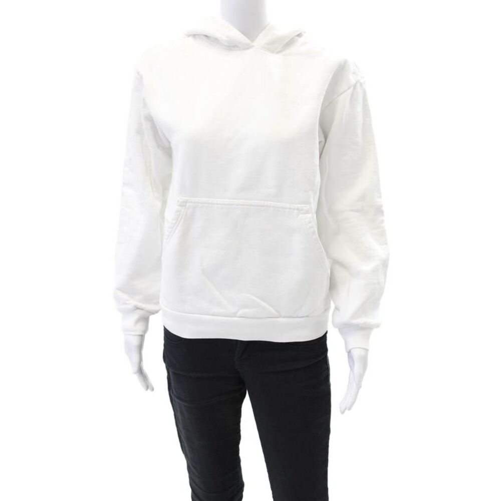 Talentless Womens Cotton Front Pocket Long Sleeve Pullover Hoodie White Size XS